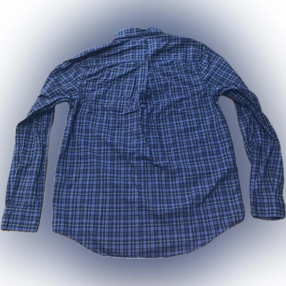 Ralph Lauren Blue Label Youth Plaid Checked Button Collar Shirt Pony XL 18-20